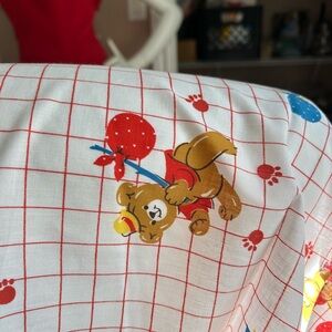 4/$50 Dundee 1986 Cute Bear Print Fabric with Red and Blue Accents 🪡